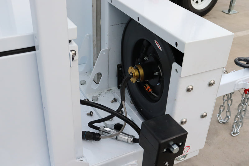 (GO Trailer S7P870B800) 20ft electric steel mast, square telescopic type, 2x435W solar panels, 4x200AH LiFePO4 battery