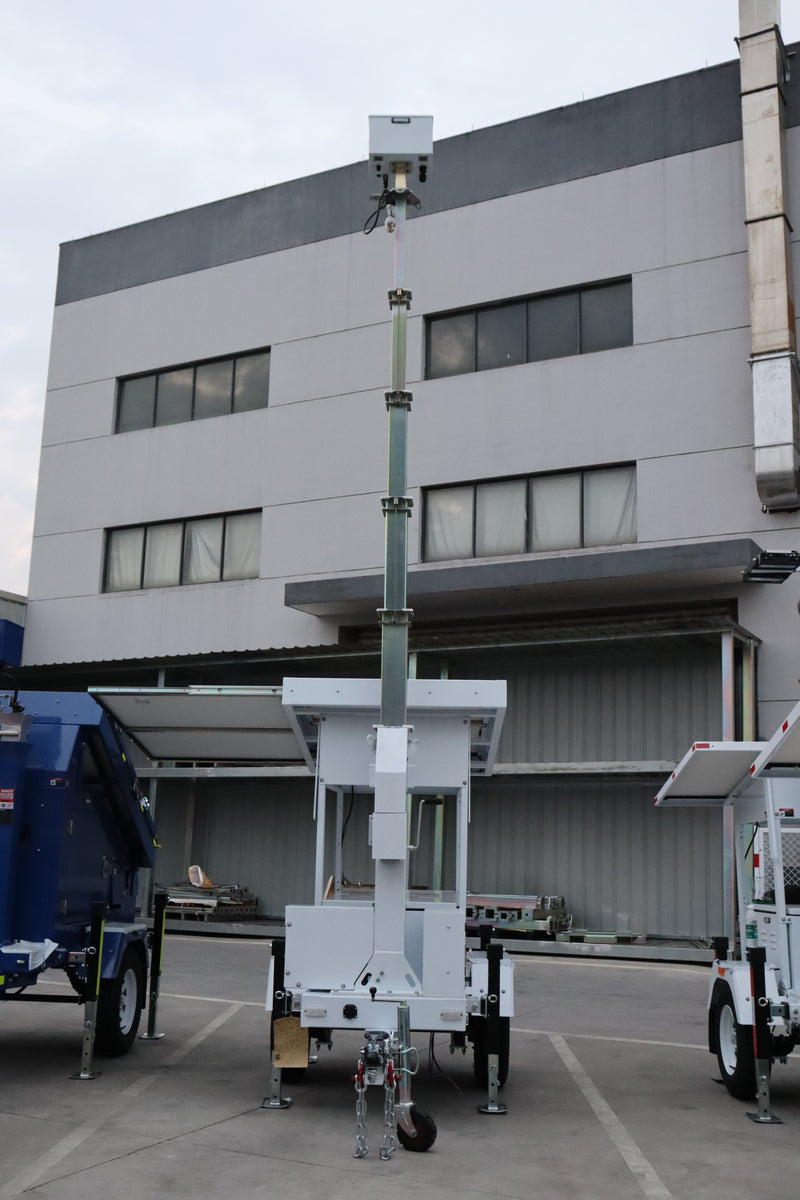 (GO Trailer S7P870B800) 20ft electric steel mast, square telescopic type, 2x435W solar panels, 4x200AH LiFePO4 battery