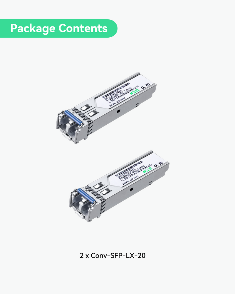 1.25G SFP Module Transceiver, 1000Base-LX,1310nm SMF,Dual LC Fiber