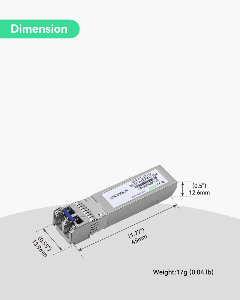 10Gbps BIDI SFP+ Optical Transceiver for POE Switches with 10G SFP Module