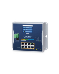 PLANET Industrial Flat L2+ Managed 8-Port Gigabit PoE Switch with LCD Touch Screen