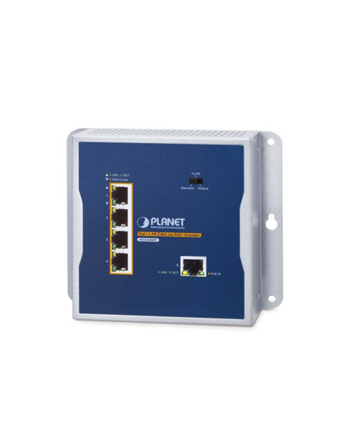 PLANET Industrial Wall-Mount Flat Type 4-Port Passthrough PoE Switch ...