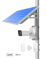 (GO SOLO LPR UB)Commercial Solar Power Camera KIT with Wireless Bridges and License Plate Recognition