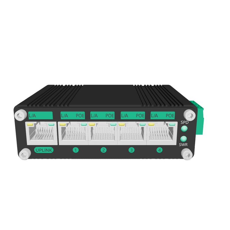 5 Ports DC12-48V Input Full Gigabit POE Switch with Voltage Booster