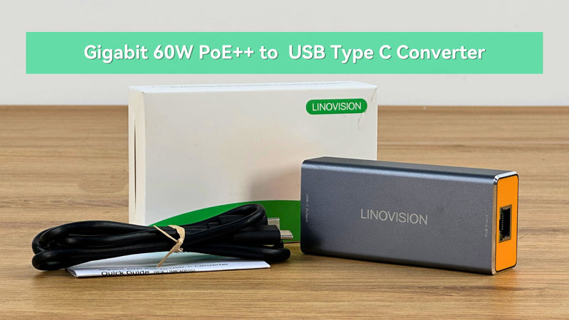 Gigabit 60W POE++ to USB C Converter, Data and Power Through One Cable ...