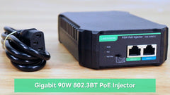 Gigabit 90W 802.3bt PoE Injector, Compatible with standard and Legacy non-Standard PD device