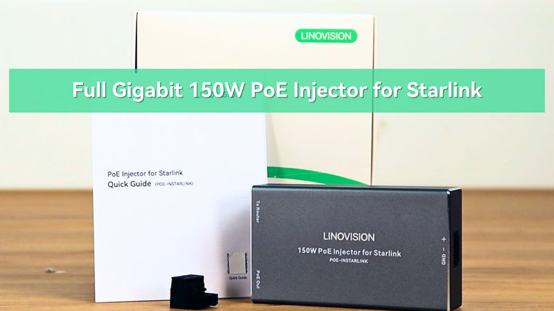 Full Gigabit 150W PoE Injector for Starlink