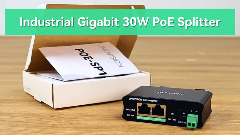 Industrial Gigabit 30W PoE Splitter with Switchable DC12V Output and P ...