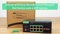 Industrial 8 Ports Remote Cloud Managed PoE Switch with 4 SFP Uplinks