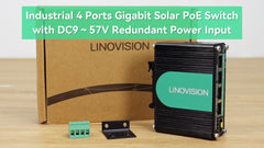 Industrial 4 Ports Gigabit Solar PoE Switch with DC9～57V Redundant Power Input