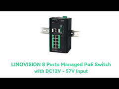 Industrial 8 Ports Full Gigabit Managed POE Switch with DC12~57V Input