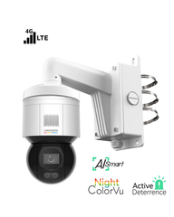 4G LTE ワイヤレス 4MP ミニ PT ドーム カメラ、AI による人物と車両の分類、24 時間夜間 ColorVu、双方向通話機能付き
