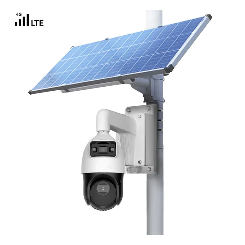 Commercial 4G LTE Solar Power Camera Kit with Dual-Lens 360