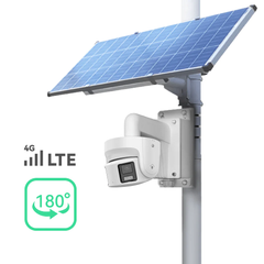 4G LTE 太阳能 AI 智能摄像头，配备夜间 ColorVu 和主动威慑灯光和音频