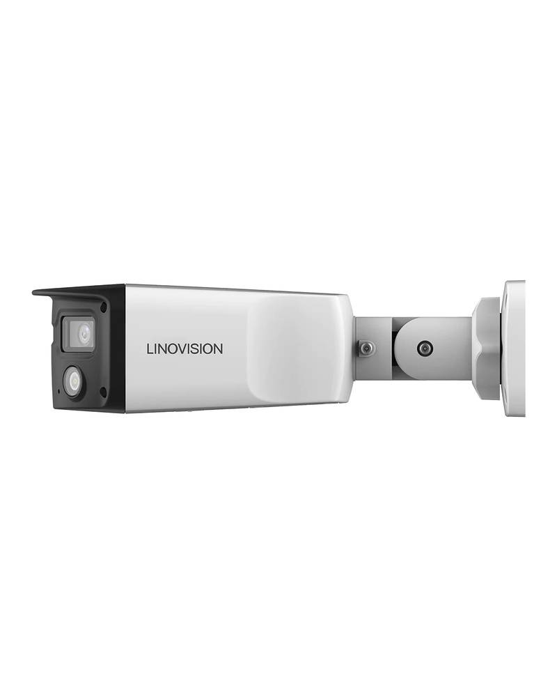 Linovision NDAA 4MP Dual-Lens Panoramic AI Smart Camera, Night ColorVu, Two-Way T ...