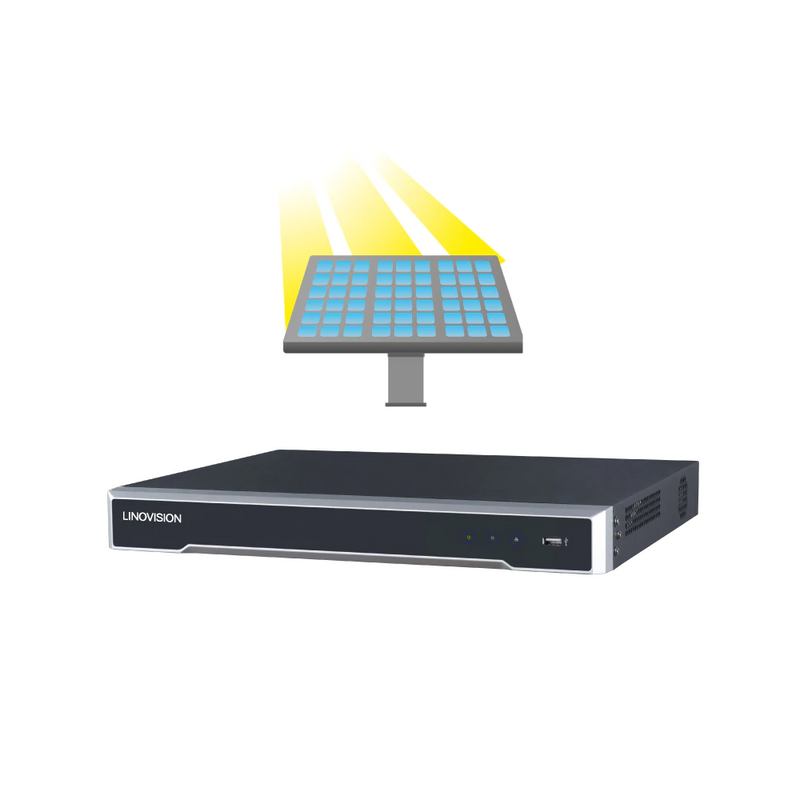 8ch 4K Solar NVR for Solar Powered Cameras and 4G LTE Wireless Cameras, Max. 20TB Storage