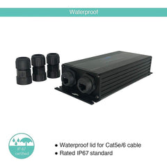 LINOVISION ギガビット 802.3 bt 2 ポート POE++ エクステンダー IP67 最大 81W 出力 屋外 産業用 POE リピーター PoE アンプ PoE ブースター 1 in 2 Out for IP セキュリティ カメラ AP PTZ カメラ LED ライト