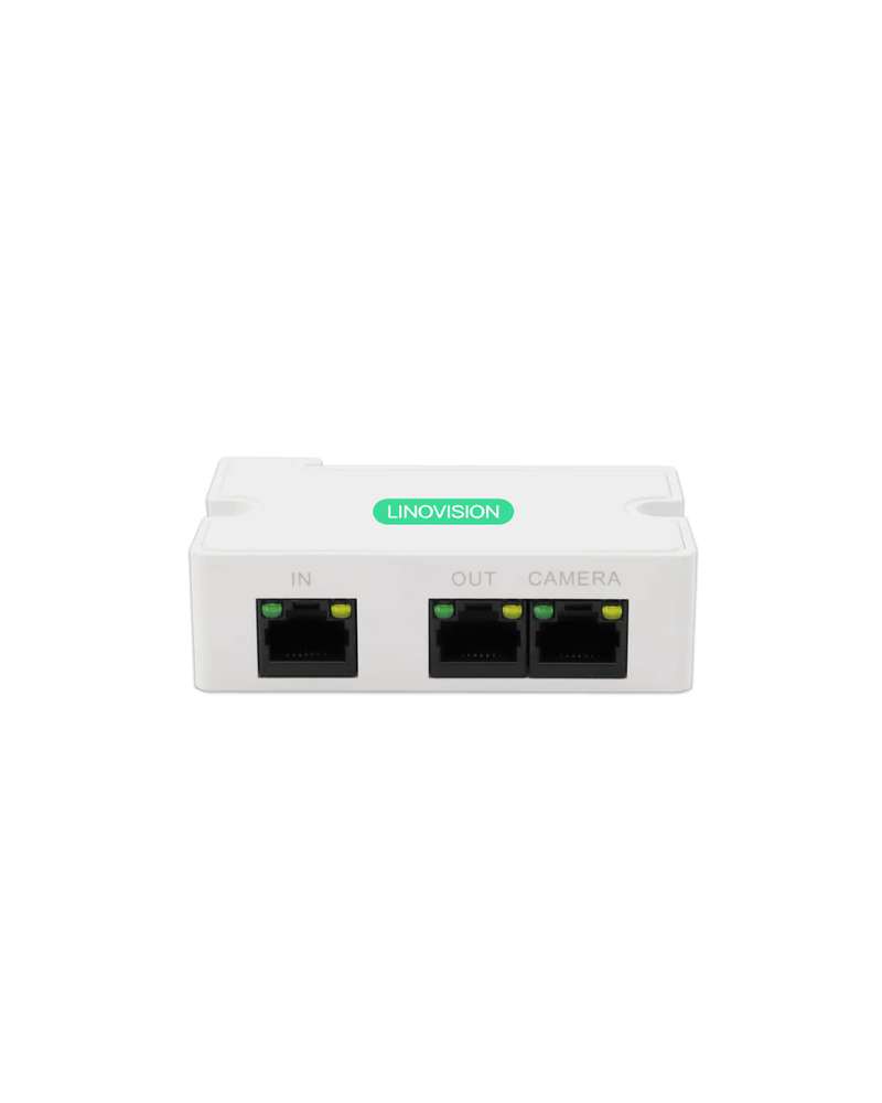 LINOVISION ミニ パッシブ 2 ポート POE スイッチ POE エクステンダー IEEE 802.3af/at POE リピーター スプリッター Power over Ethernet Cat5/6 ケーブルで 330 フィート 1 本の Cat5/6 ケーブルで IP カメラなどの 2 つの POE デバイスに電力を供給