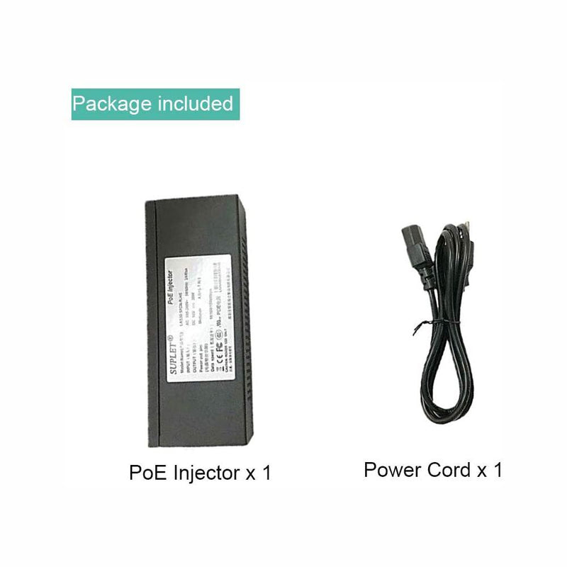 30W Gigabit Single Port Power Over Ethernet PoE Injector, 802.3at PoE Injector, 10/100/1000Mbps, Connect to IP Cameras, VoIP Phones, WiFi Access Point