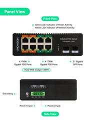 Industrial 8 Ports Full Gigabit BT 90W PoE Switch with 2 SFP Uplink